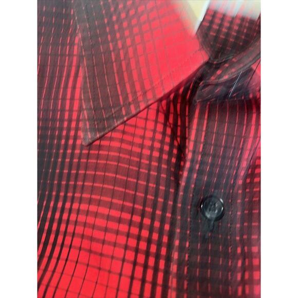 Michael Kors Red And Black Button Upcasual Shirt - Picture 1 of 7